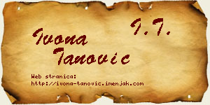 Ivona Tanović vizit kartica